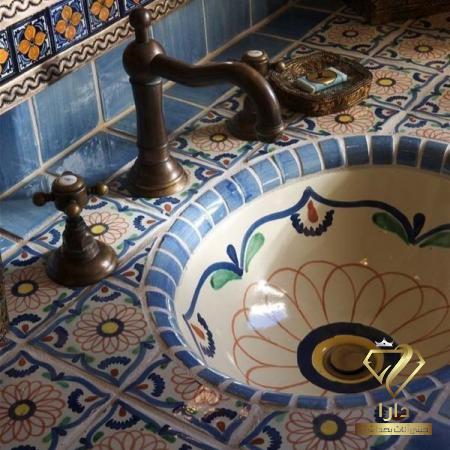خرید عمده روشویی فانتزی گلدار